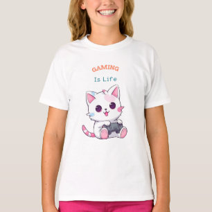 Gaming is het leven van Cat Gamer Girl T-shirt