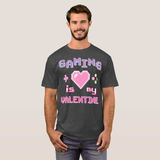 Gaming is mijn Valentijn Kawaii Pastel Pink Gamer T-shirt (Voorkant volledig)