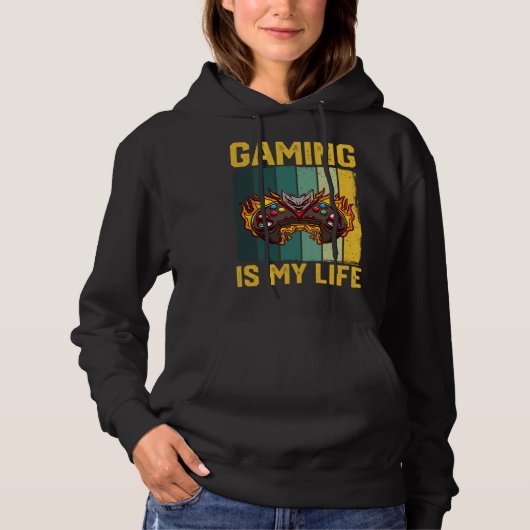 Gaming Is My Life  Video Gaming Hoodie (Voorkant)