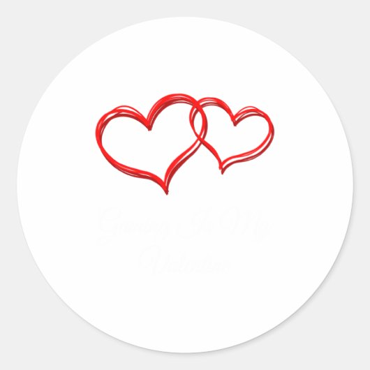 Gaming Is My Valentine Valentines Day Humor 1 _1 Ronde Sticker (Voorkant)