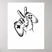 Gaming Konsole spielen mit Controller Poster (Voorkant)