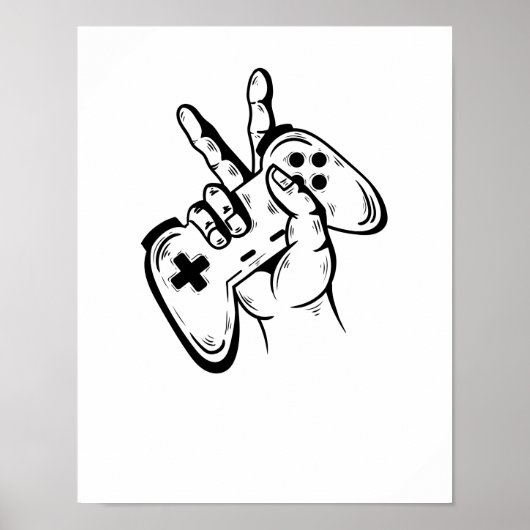 Gaming Konsole spielen mit Controller Poster (Voorkant)