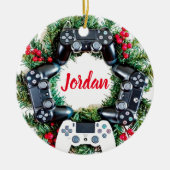 Gaming Krans Aangepast Gamer Keramisch Ornament (Voorkant)