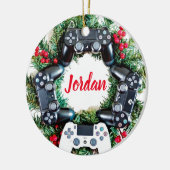 Gaming Krans Aangepast Gamer Keramisch Ornament (Links)