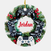 Gaming Krans Aangepast Gamer Keramisch Ornament (Achterkant)