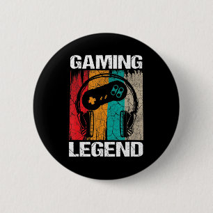 Gaming Legend Gamer Video Games Vintage Gifts Boys Ronde Button 5,7 Cm