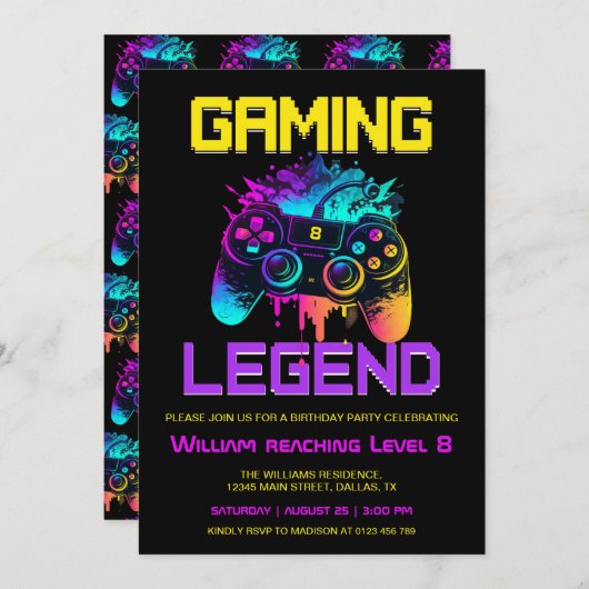 Gaming Legend Kaart (Voorkant / Achterkant)