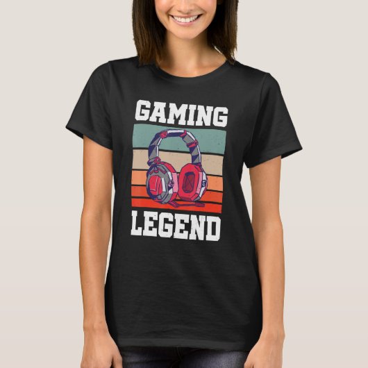 Gaming Legend Retro Video Game Player Console PC G T-shirt (Voorkant)