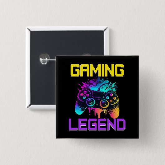 Gaming Legend Vierkante Button 5,1 Cm (Voorkant /achterkant)