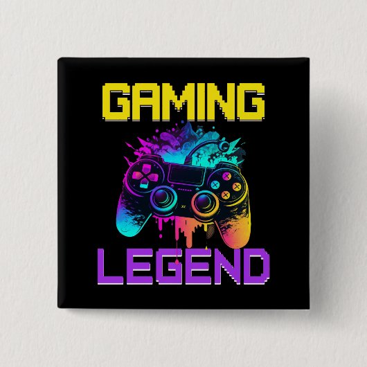 Gaming Legend Vierkante Button 5,1 Cm (Voorkant)