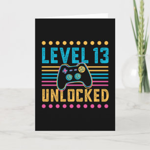 Gaming Level 13 Ontgrendeld 13e Verjaardag Gamer C Kaart