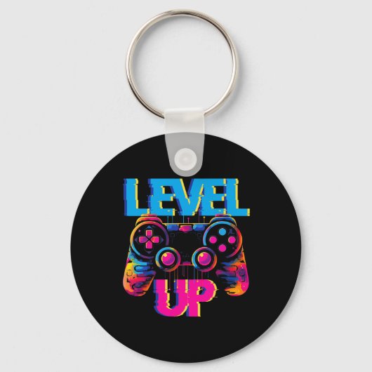 Gaming Level Up Game Controller Video Game Pop Kun Sleutelhanger (Voorkant)