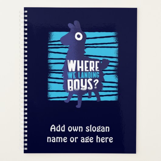 Gaming Llama Waar Lande Jongens Grafische Tiener Planner (Voorkant)