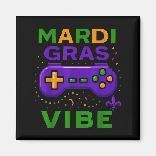 Gaming Mardi Gras-sfeer Retro videogame-controller Magneet (Voorkant)