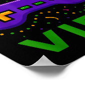 Gaming Mardi Gras-sfeer Retro videogame-controller Poster (Hoek)