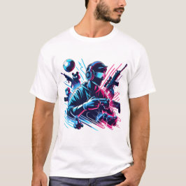 Gaming Mode Activated - Neon Gamer Art T-shirt