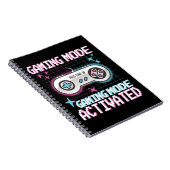 Gaming Mode Geactiveerde Retro Pixel Gamer Design Notitieboek (Rechterzijde)