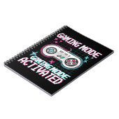 Gaming Mode Geactiveerde Retro Pixel Gamer Design Notitieboek (Linkerzijde)