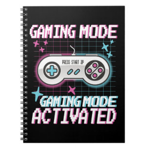 Gaming Mode Geactiveerde Retro Pixel Gamer Design Notitieboek