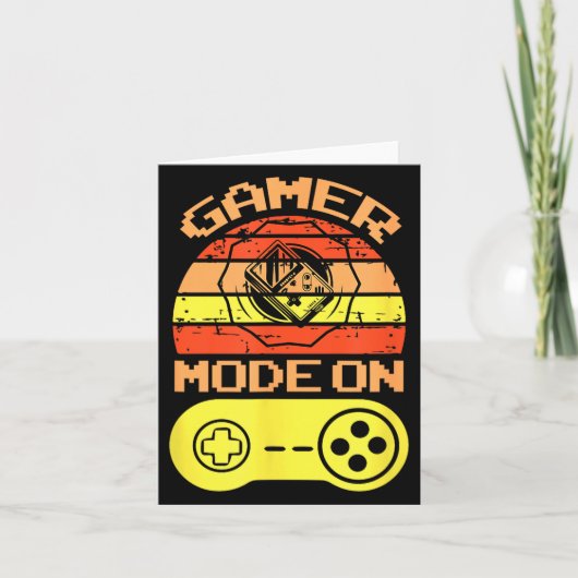 Gaming Mode On Funny Game Quotes Gift For Players Kaart (Voorkant)