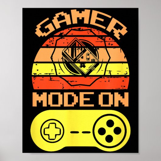 Gaming Mode On Funny Game Quotes Gift For Players  Poster (Voorkant)