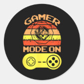 Gaming Mode On Funny Game Quotes Gift For Players  Ronde Sticker (Voorkant)