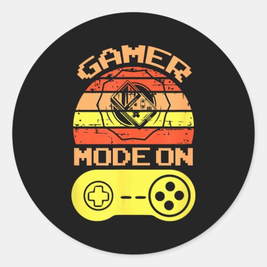 Gaming Mode On Funny Game Quotes Gift For Players Ronde Sticker (Voorkant)