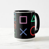 Gaming mok – Pixels Power Play Neon koffiekop (Voorkant rechts)