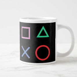 Gaming-mok – Pixels Power Play Neon-koffiekop Grote Koffiekop
