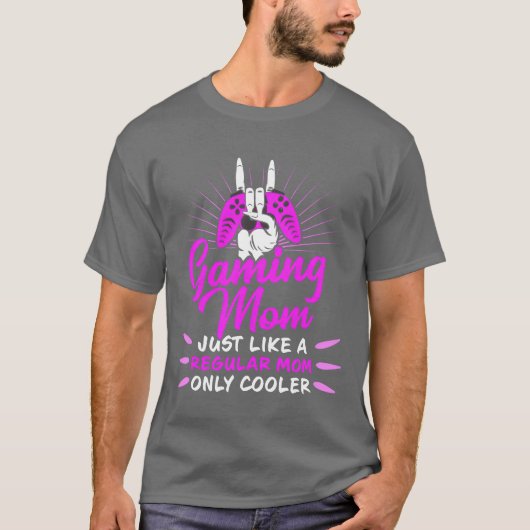 Gaming Mom Gamer Mum Gamer Moeder Gaming Moeders v T-shirt (Voorkant)
