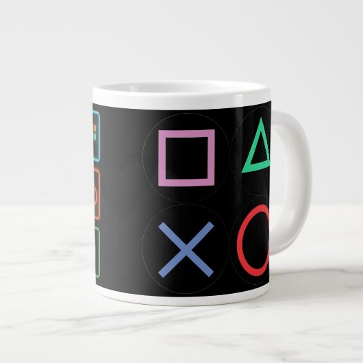 Gaming Mug – Pixels Power Play Neon Coffee Cup Grote Koffiekop (Voorkant rechts)