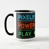 Gaming Mug – Pixels Power Play Neon Coffee Cup Mok (Links)