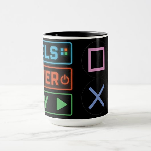 Gaming Mug – Pixels Power Play Neon Coffee Cup Mok (Midden)