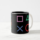 Gaming Mug – Pixels Power Play Neon Coffee Cup Tweekleurige Koffiemok (Voorkant rechts)
