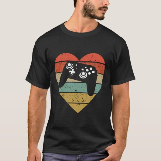 Gaming  Ontwerp Retro Video Gamer Speler Hoofd T-shirt (Voorkant)