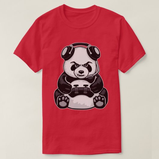 Gaming Panda Grappig Leuk Beer Video Gamer T-shirt (Design voorkant)