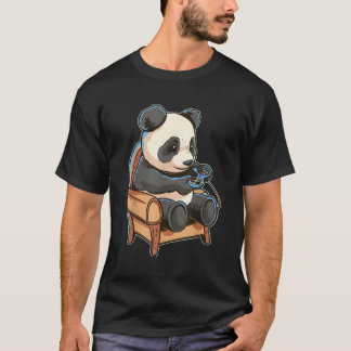 Gaming Panda houdt van het spelen van games in gez T-shirt