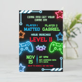 Gaming Party gezamenlijke verjaardagsuitnodiging Kaart (Staand voorkant)