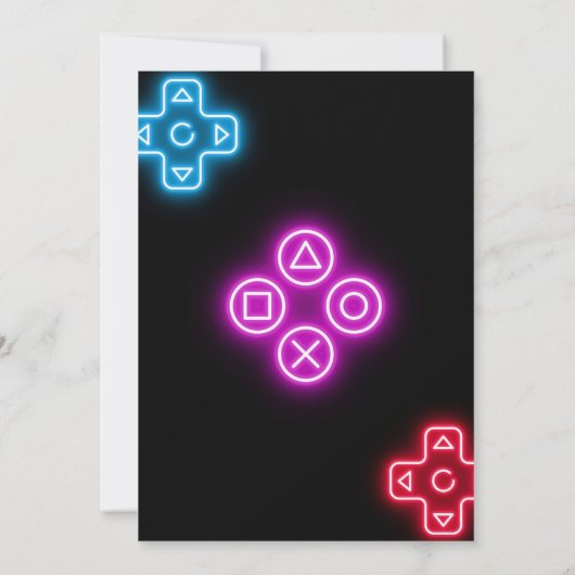 Gaming Party Verjaardag Uitnodiging (Achterkant)