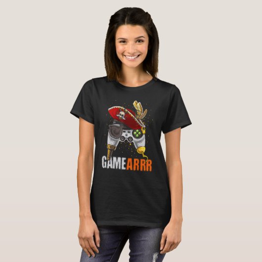 Gaming Pirate Hat controller Video Game Controller T-shirt (Voorkant volledig)
