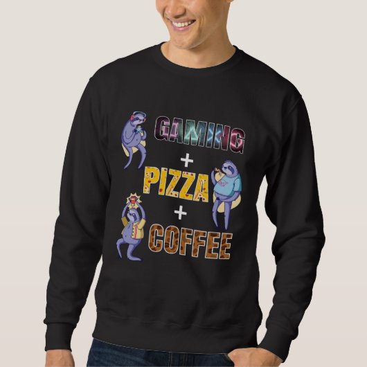GAMING + PIZZA + COFFEE Lover Gaming Outfit funny  Trui (Voorkant)