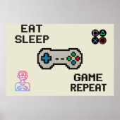 Gaming Poster – Pixel Art Gamer Kamer Muurprint (Voorkant)