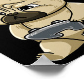 Gaming Pug Pew Gamepad Cute Hob Poster (Hoek)