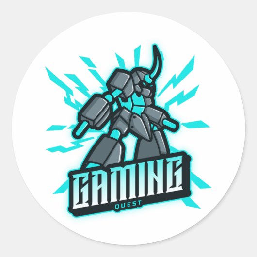 Gaming Quest Ronde Sticker (Voorkant)