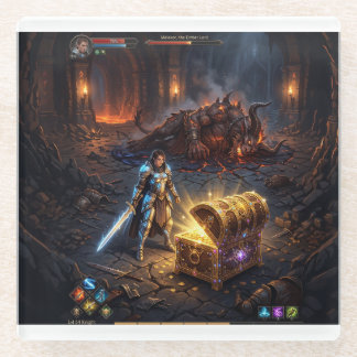 GAMING: Schatkist Van Boss Fight Glazen Onderzetter