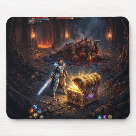 GAMING: Schatkist Van Boss Fight Muismat (Voorkant)