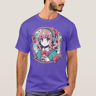 Gaming school anime meisje vriend vrienden t-shirt