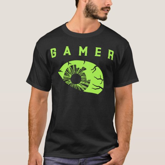 Gaming Shirt Kids Teens Gamer Eye Graphic Tshirts  (Voorkant)