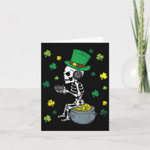 Gaming Skeleton St Patricks Day Gamer Leprechaun S Kaart