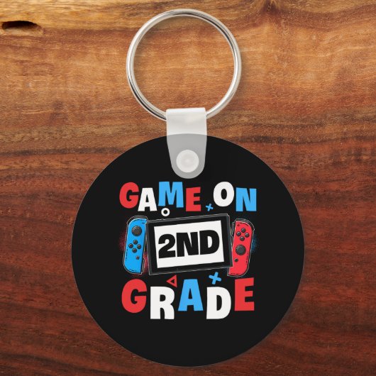 Gaming spel op 2e klas tweede dag school G Sleutelhanger (Achterkant)